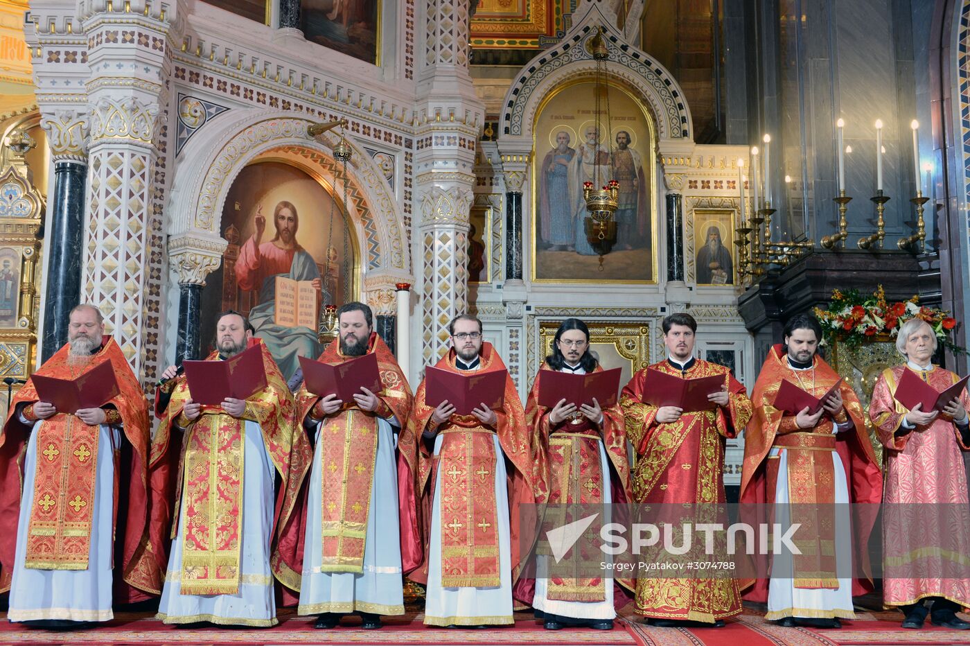 Easter service at Christ the Savior Cathedral