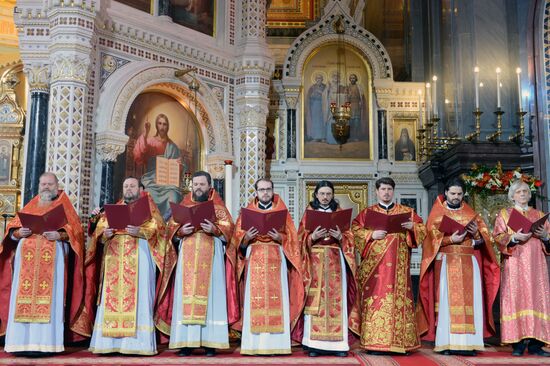 Easter service at Christ the Savior Cathedral