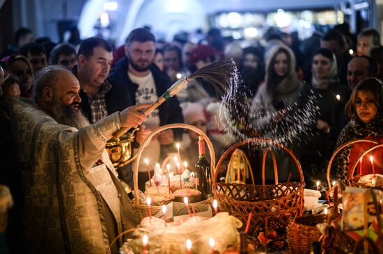 Easter cakes and eggs blessed on Holy Saturday