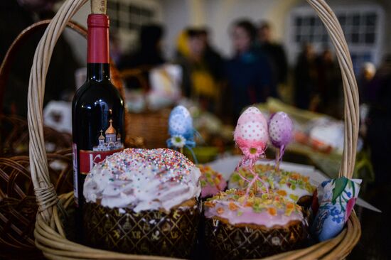 Easter cakes and eggs blessed on Holy Saturday