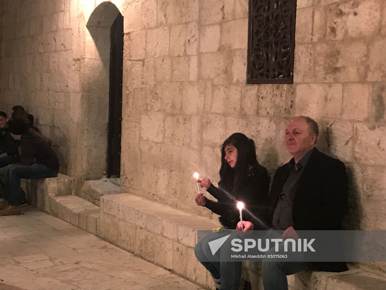 Easter service at church in Saidnaya, Syria