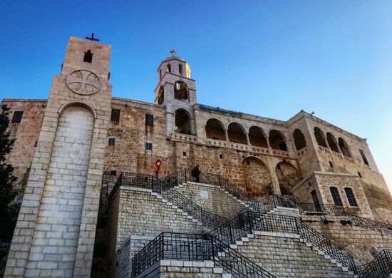 Easter service at church in Saidnaya, Syria