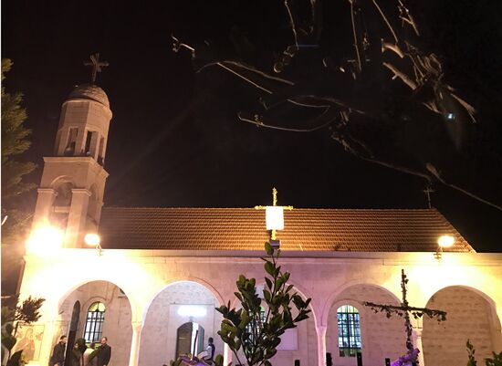 Easter service at church in Saidnaya, Syria