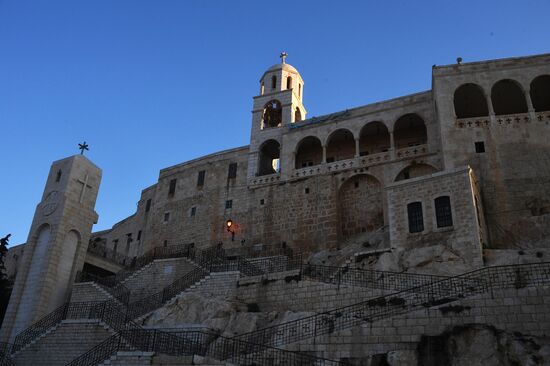 Easter service at church in Saidnaya, Syria