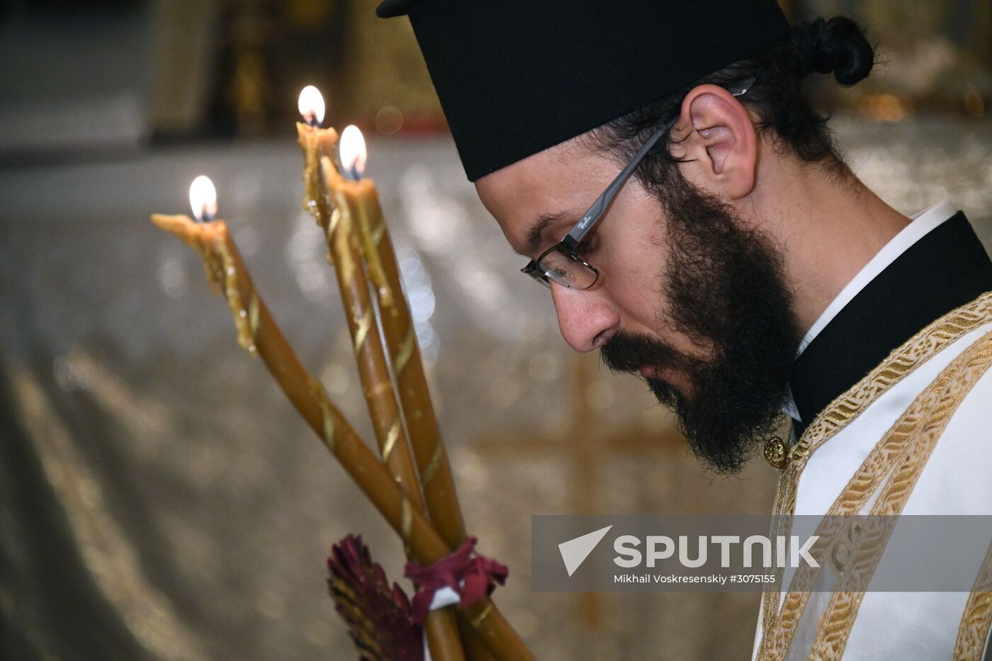 Easter service at church in Saidnaya, Syria