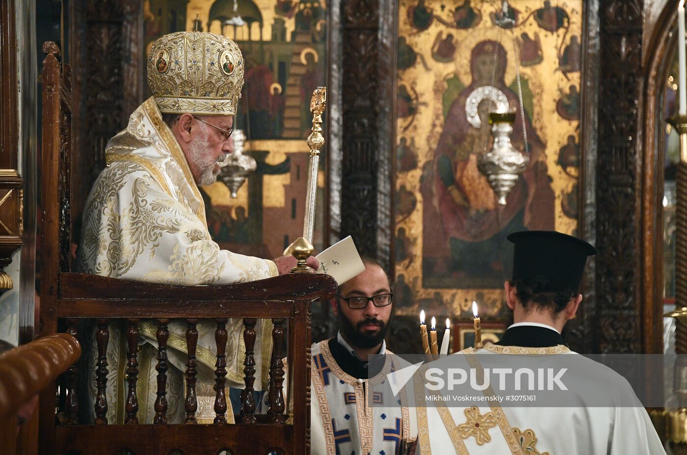 Easter service at church in Saidnaya, Syria