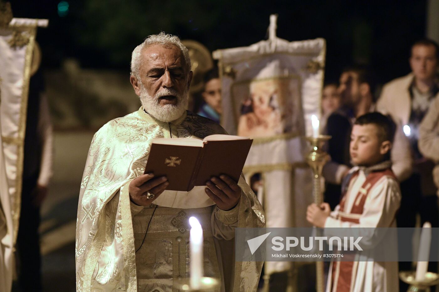 Easter service at church in Saidnaya, Syria