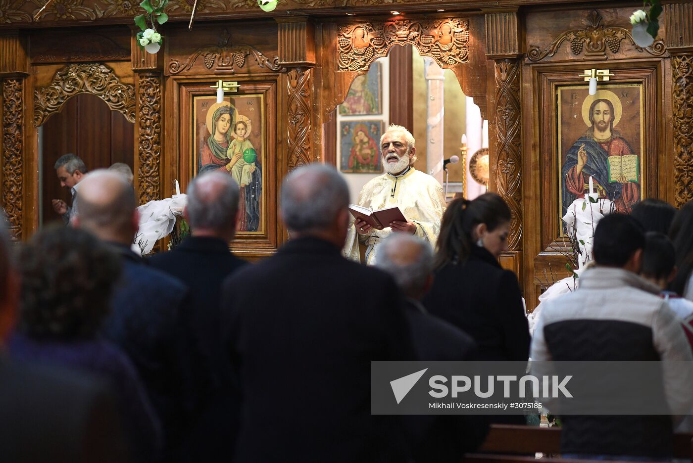 Easter service at church in Saidnaya, Syria