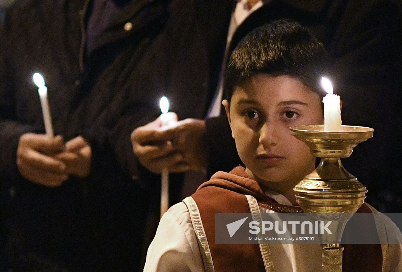 Easter service at church in Saidnaya, Syria