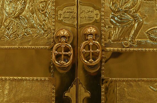 Easter service at church in Saidnaya, Syria