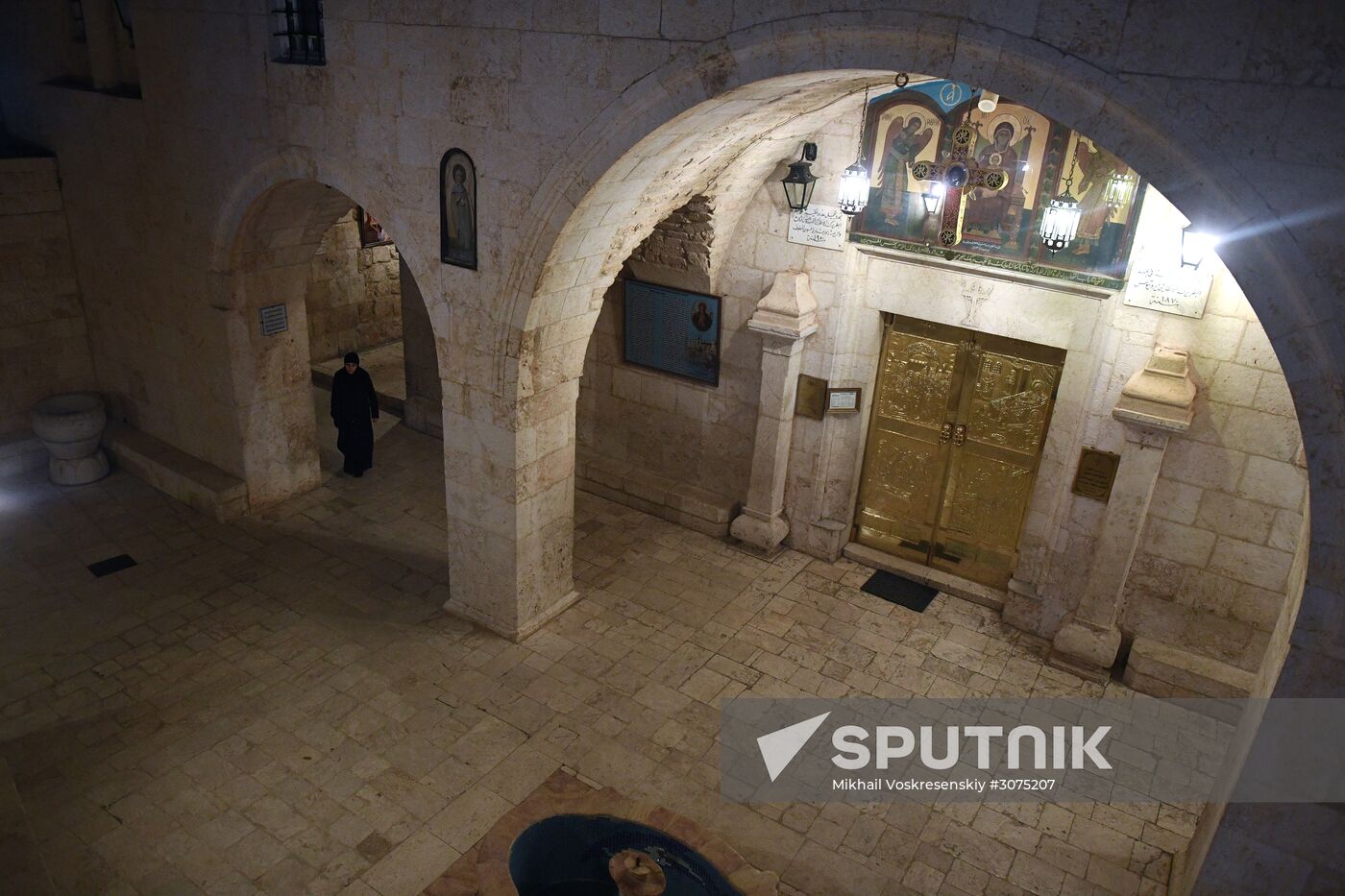 Easter service at church in Saidnaya, Syria