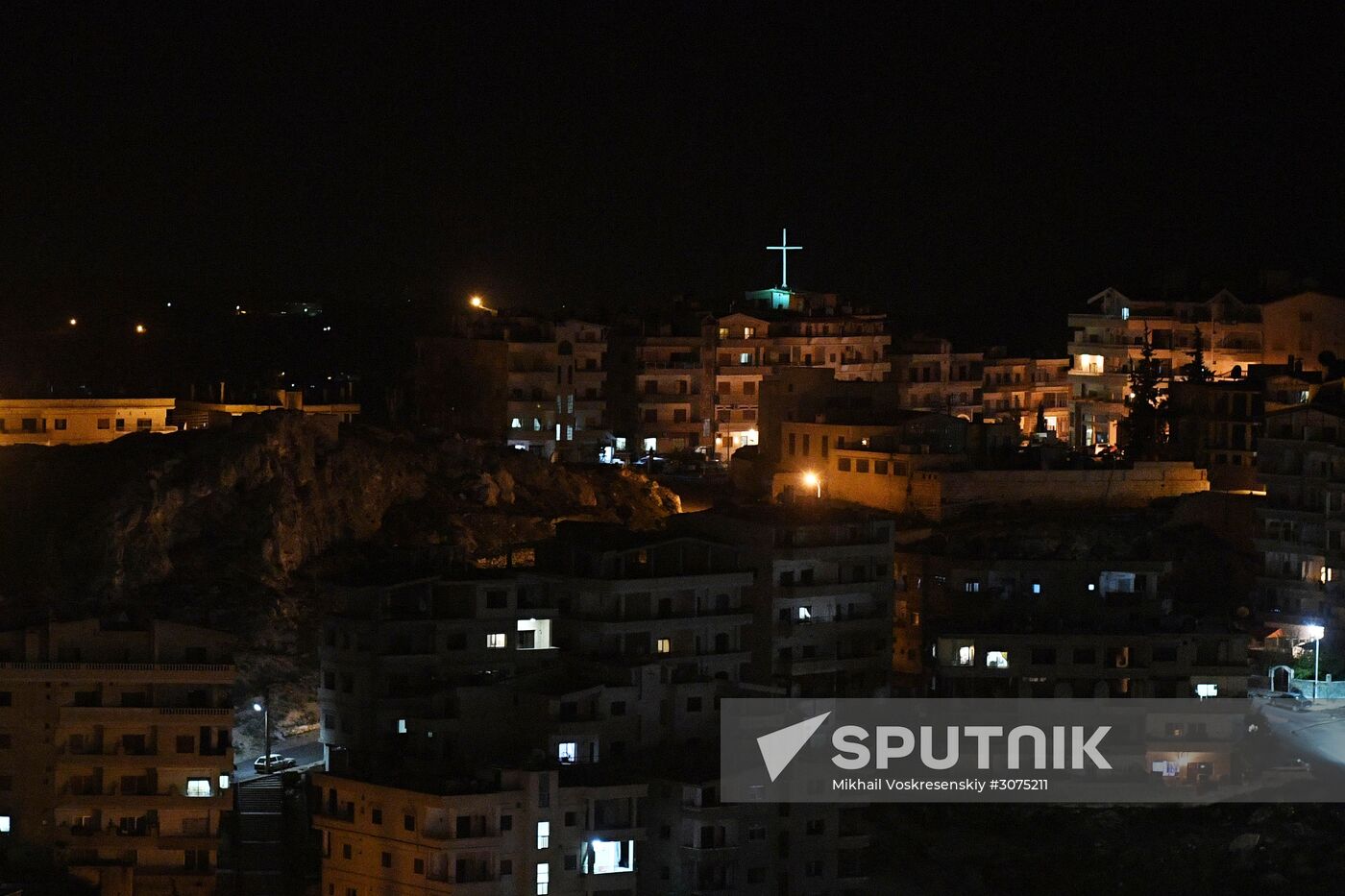 Easter service at church in Saidnaya, Syria