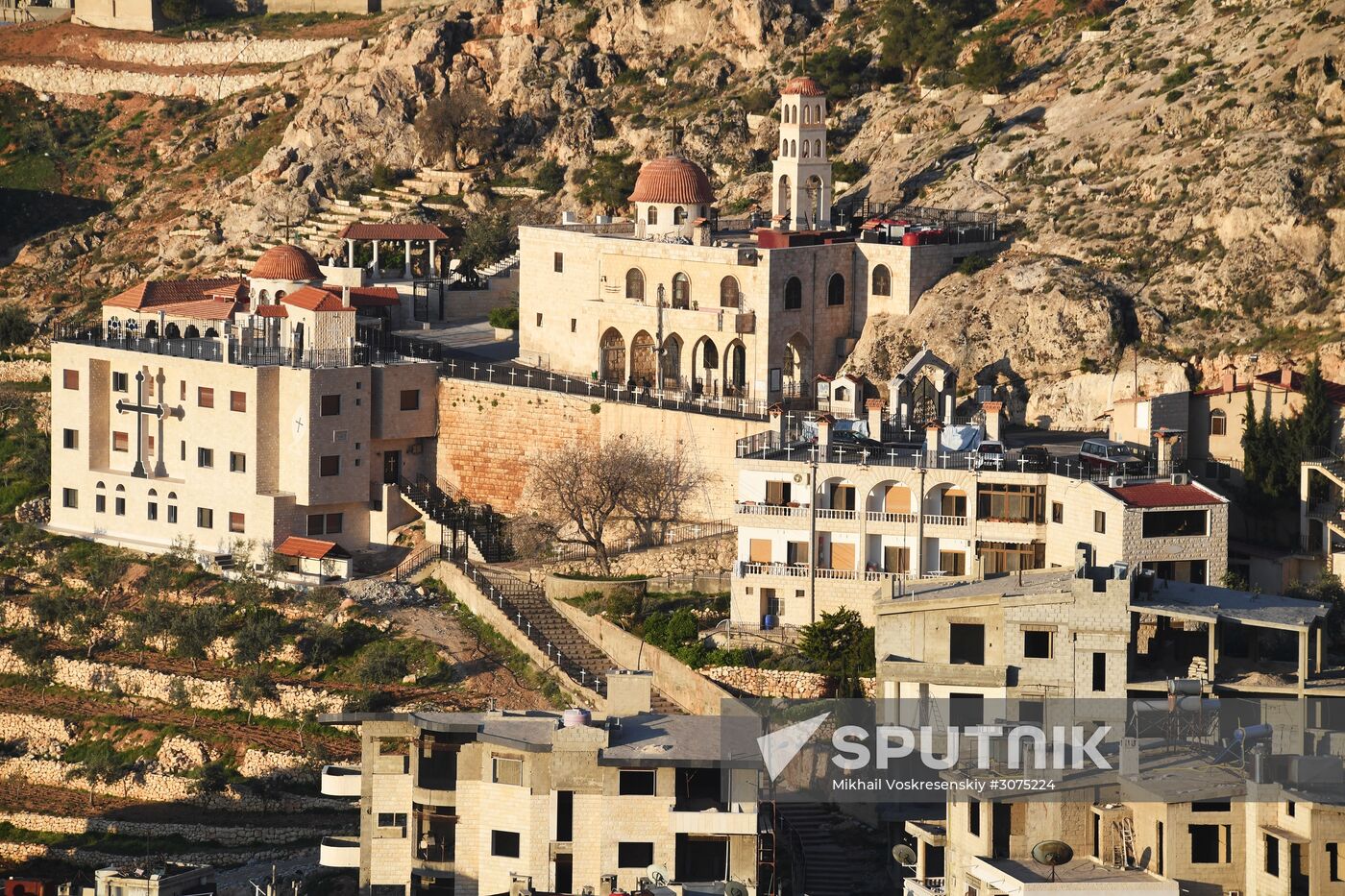 Easter service at church in Saidnaya, Syria