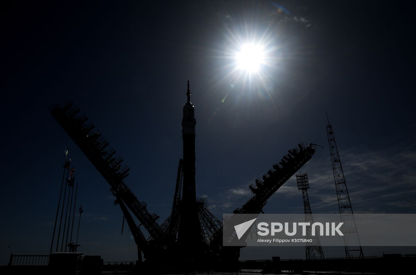 Soyuz FG carrier rocket with Soyuz MS-04 manned spacecraft moved to launch pad