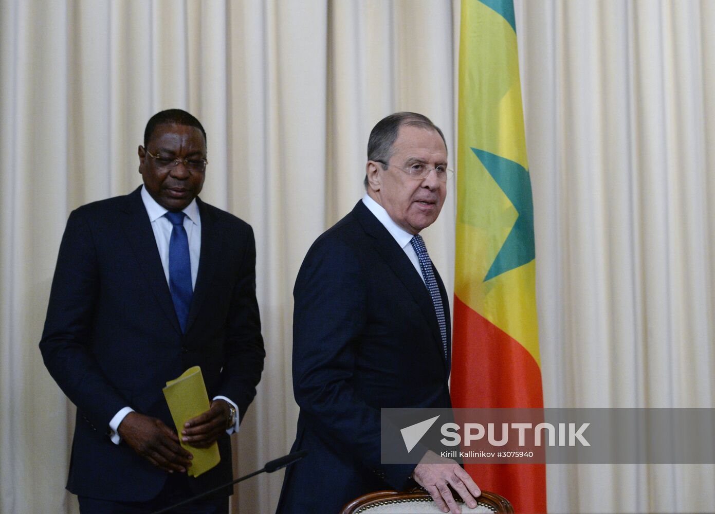 Russian Foreign Minister Sergei Lavrov meets with his Senegalese counterpart Mankeur Ndiaye
