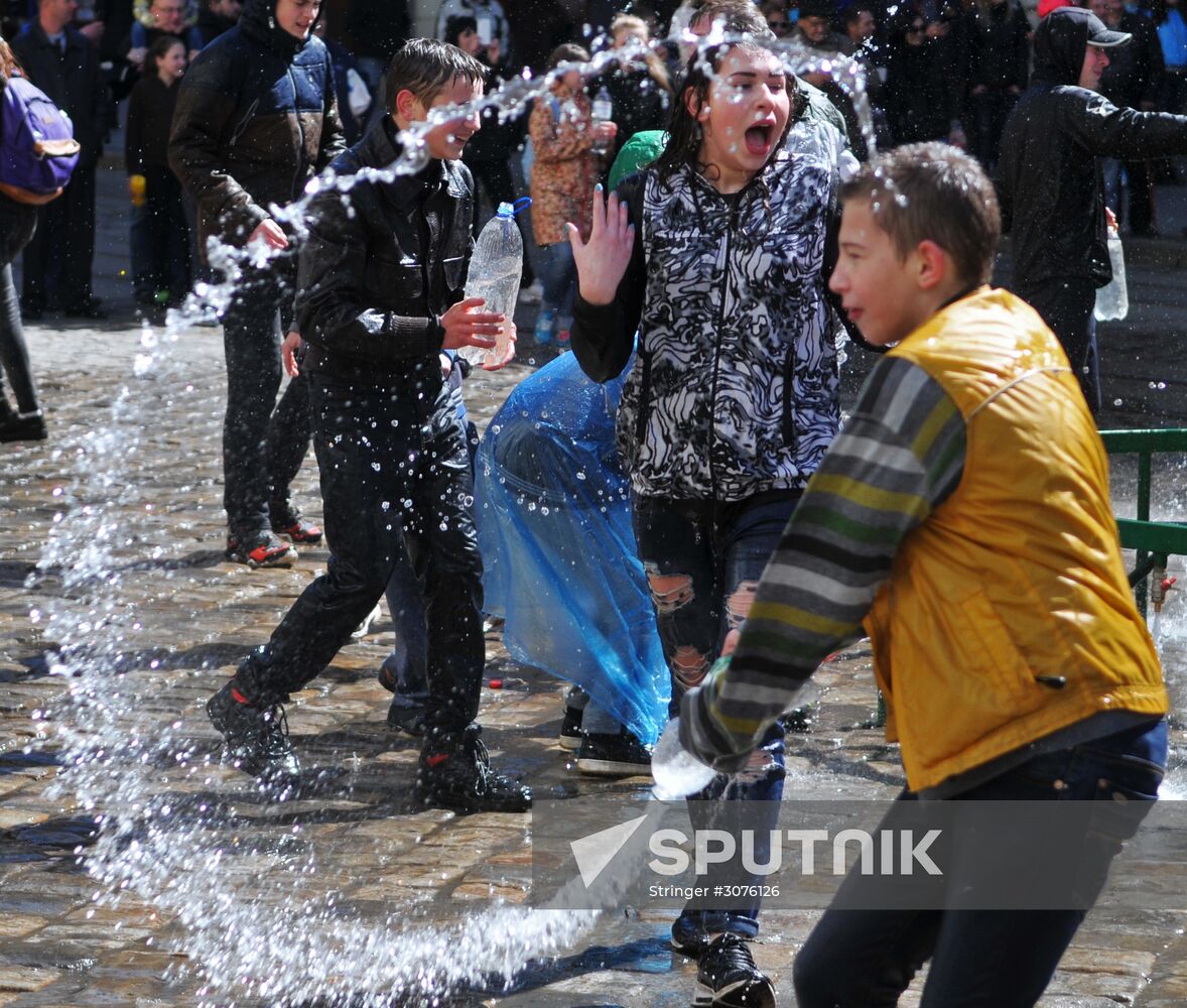 Water Fight Monday in Lvov