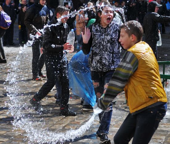 Water Fight Monday in Lvov