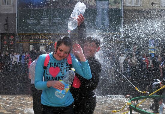 Water Fight Monday in Lvov