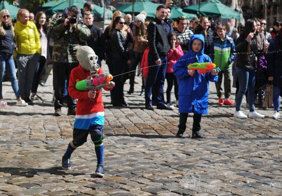 Water Fight Monday in Lvov