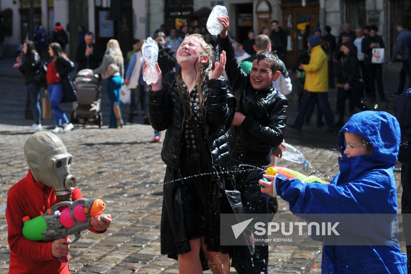 Water Fight Monday in Lvov