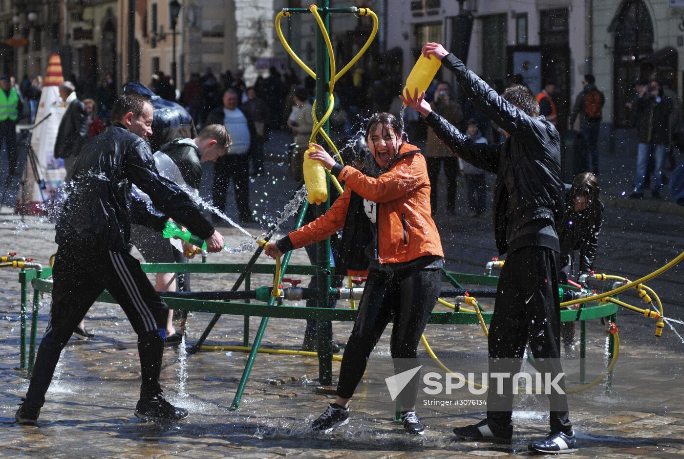 Water Fight Monday in Lvov