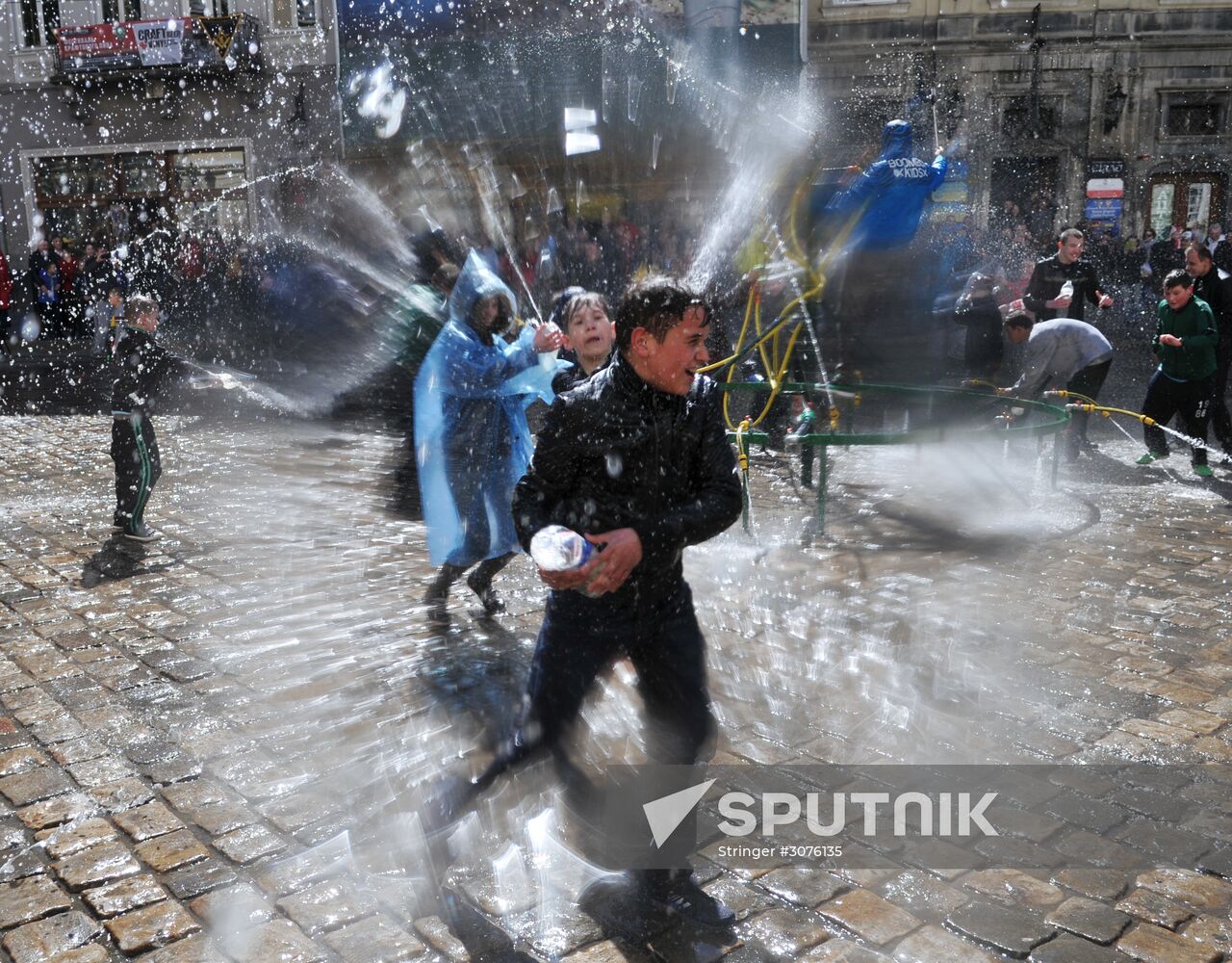 Water Fight Monday in Lvov