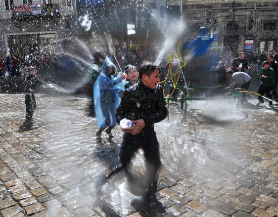 Water Fight Monday in Lvov