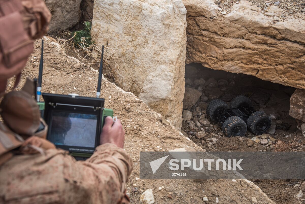 Russian mine pickers use new robotic systems during mine lifting in Palmyra