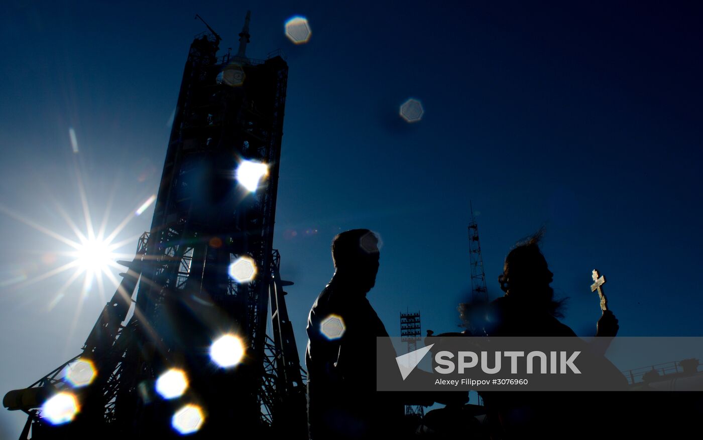 Blessing of Soyuz-FG launch vehicle with Soyuz MS-04 manned spacecraft