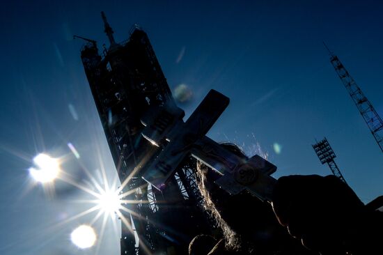 Blessing of Soyuz-FG launch vehicle with Soyuz MS-04 manned spacecraft