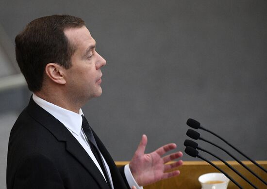 Prime Minister Dmitry Medvedev presents Government report at State Duma