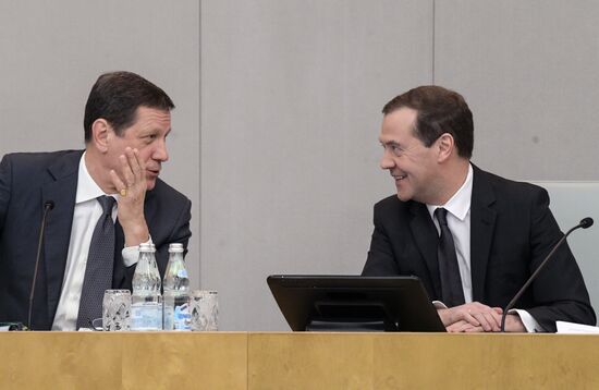 Prime Minister Dmitry Medvedev presents Government report at State Duma