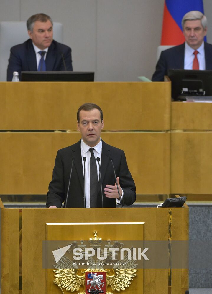 Prime Minister Dmitry Medvedev presents Government report at State Duma