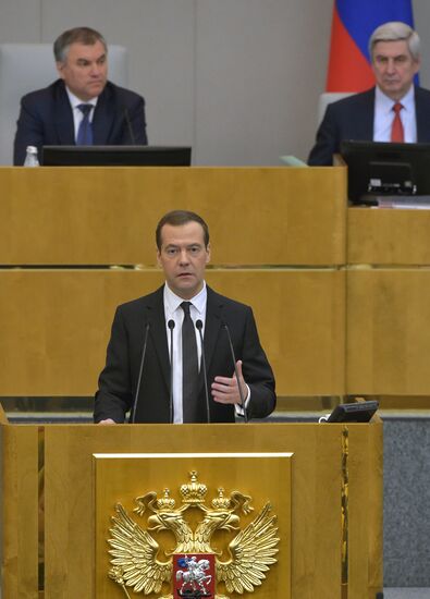 Prime Minister Dmitry Medvedev presents Government report at State Duma