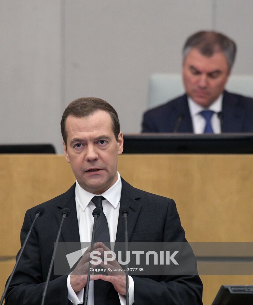 Prime Minister Dmitry Medvedev presents Government report at State Duma