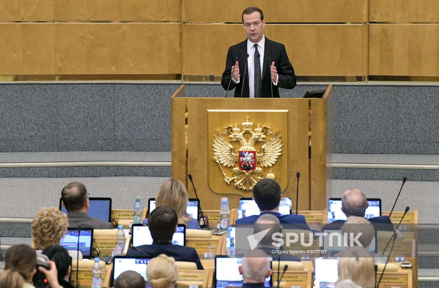 Prime Minister Dmitry Medvedev presents Government report at State Duma