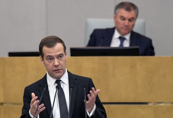 Prime Minister Dmitry Medvedev presents Government report at State Duma