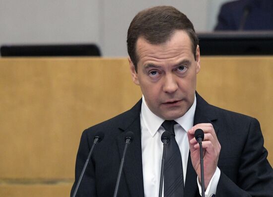 Prime Minister Dmitry Medvedev presents Government report at State Duma