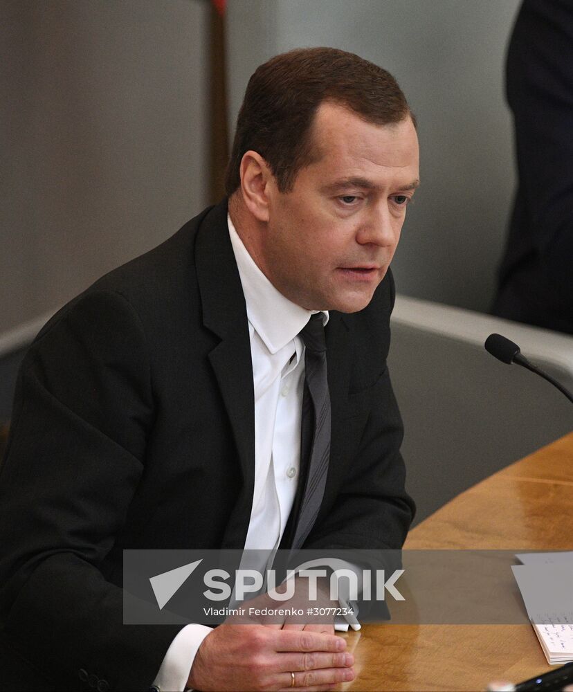 Prime Minister Dmitry Medvedev presents Government report at State Duma