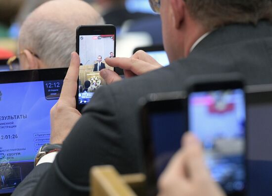 Prime Minister Dmitry Medvedev presents Government report at State Duma