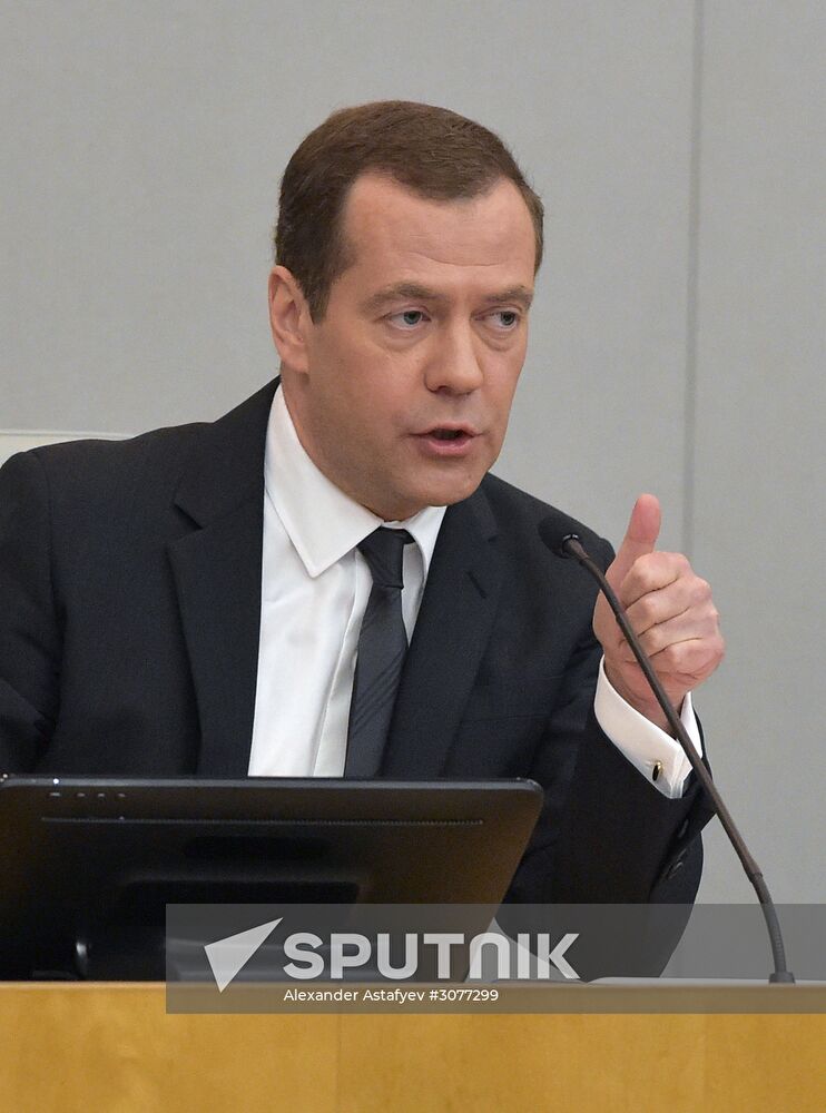 Prime Minister Dmitry Medvedev presents Government report at State Duma