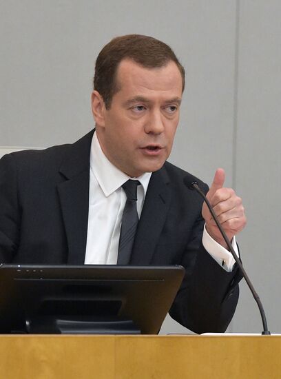 Prime Minister Dmitry Medvedev presents Government report at State Duma