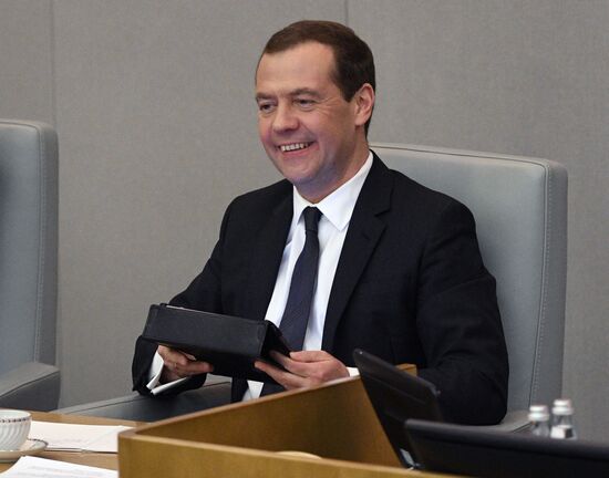Prime Minister Dmitry Medvedev presents Government report at State Duma