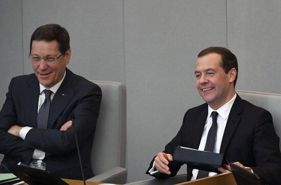 Prime Minister Dmitry Medvedev presents Government report at State Duma