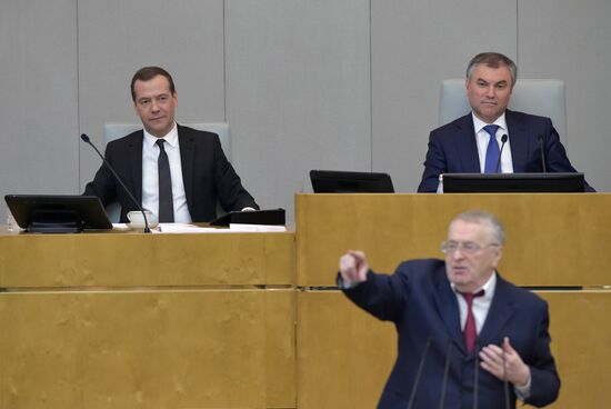 Prime Minister Dmitry Medvedev presents Government report at State Duma
