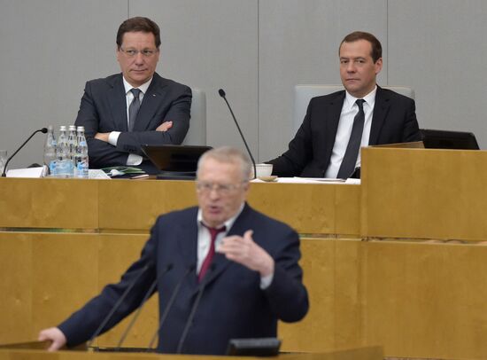 Prime Minister Dmitry Medvedev presents Government report at State Duma