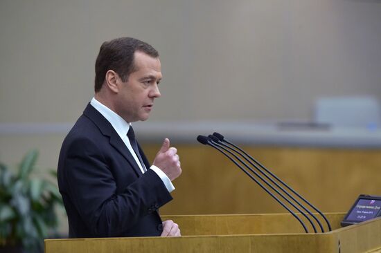 Prime Minister Dmitry Medvedev presents Government report at State Duma