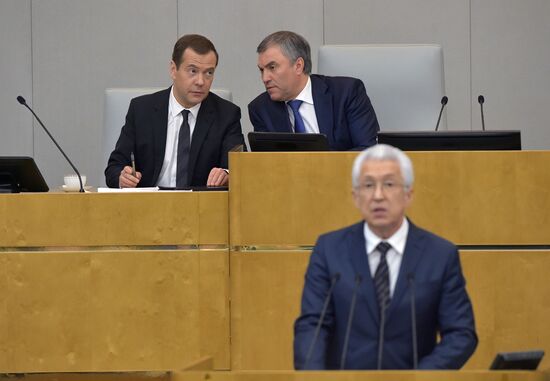 Prime Minister Dmitry Medvedev presents Government report at State Duma