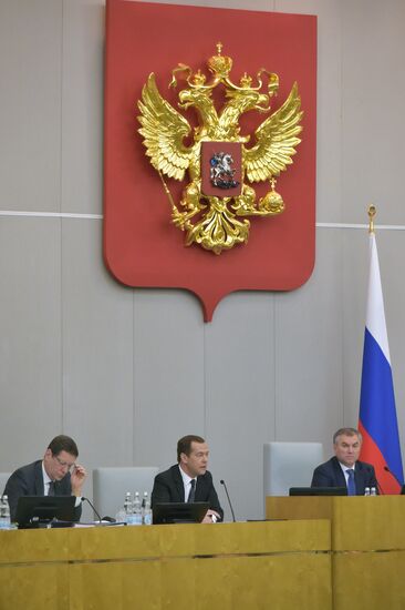 Prime Minister Dmitry Medvedev presents Government report at State Duma