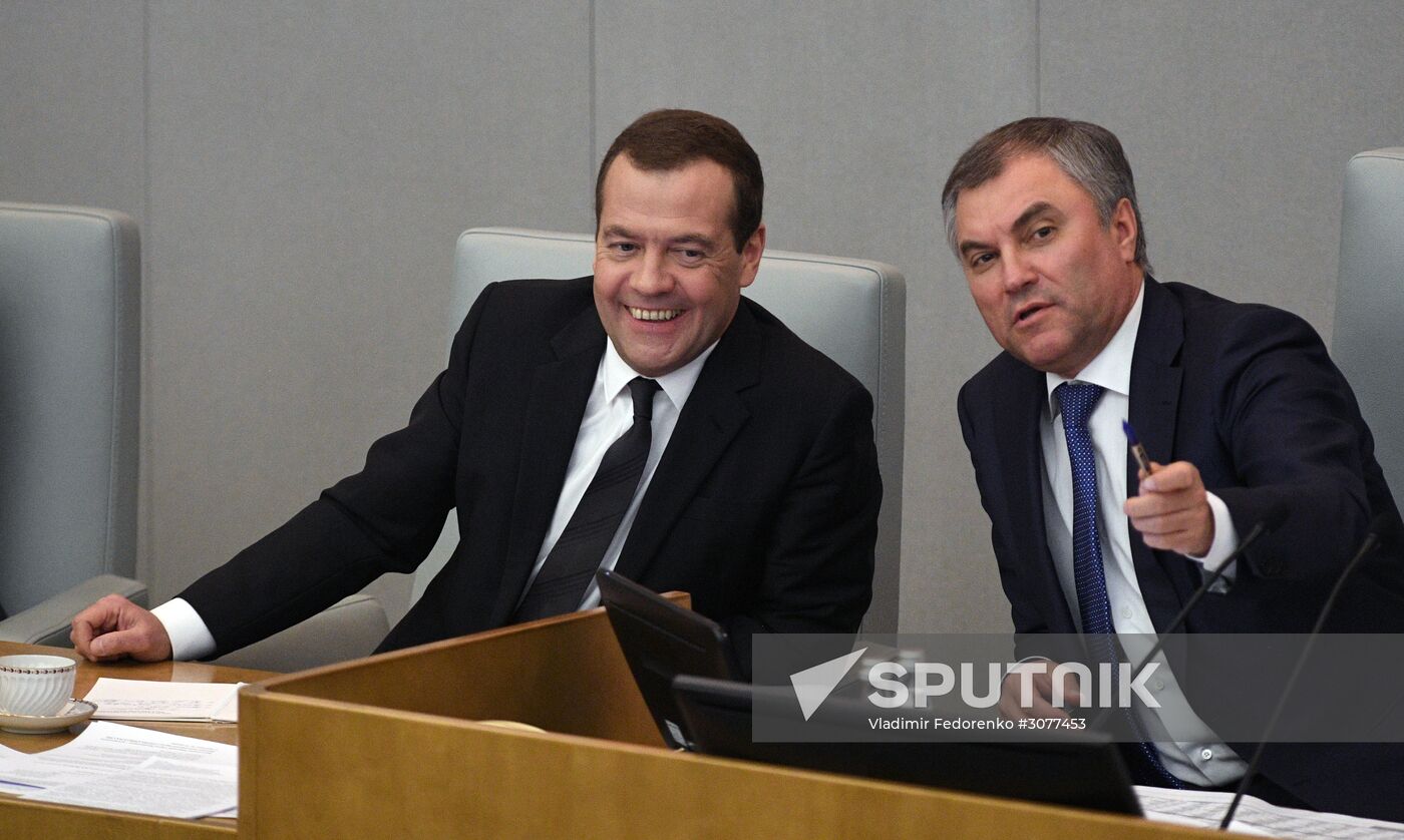 Prime Minister Dmitry Medvedev presents Government report at State Duma